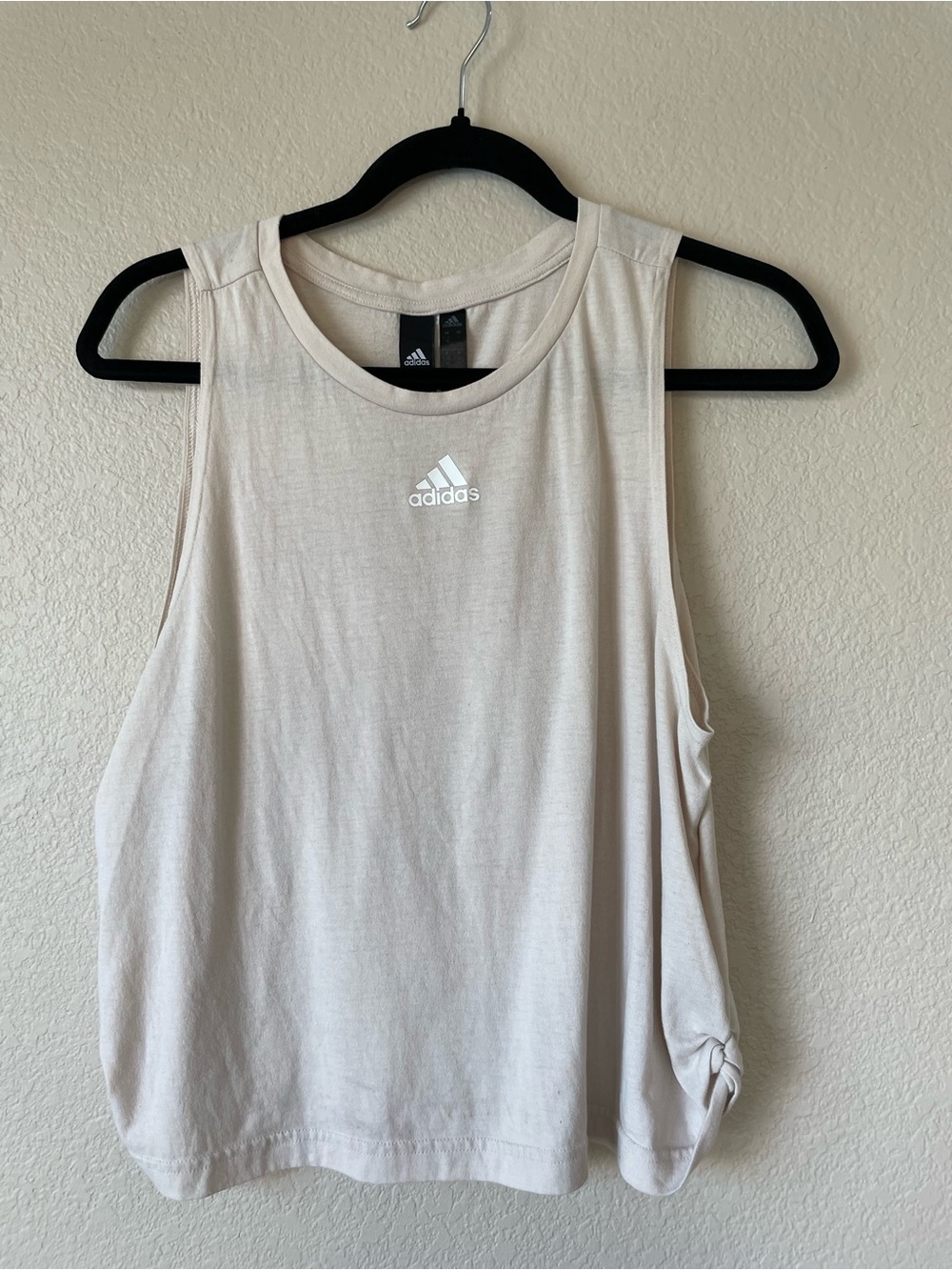 Adidas Women’s L Beige Boxy Cropped Muscle Tank Top